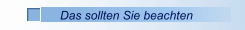 Das sollten Sie beachten